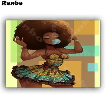 Африканские женские Алмазная мозаика с бриллиантом на заказ, вышивка крестиком на рисунке, 5D полный квадратный Diy живопись украшения для дом из горного хрусталя A609
