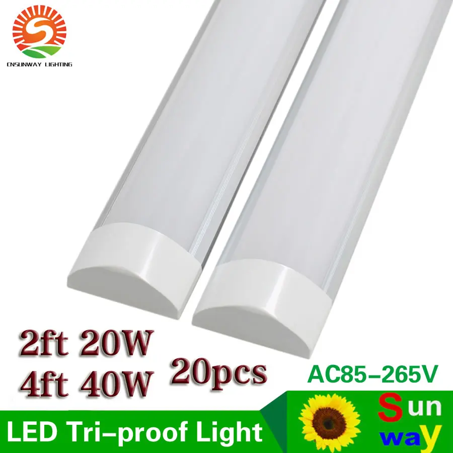 

LED Explosion Proof Tri-proof Light Batten Tube 2ft 4ft LED Tube Light Warm/Cold White 2ft 4 ft Led Tube Lights 20W 40W 20pcs