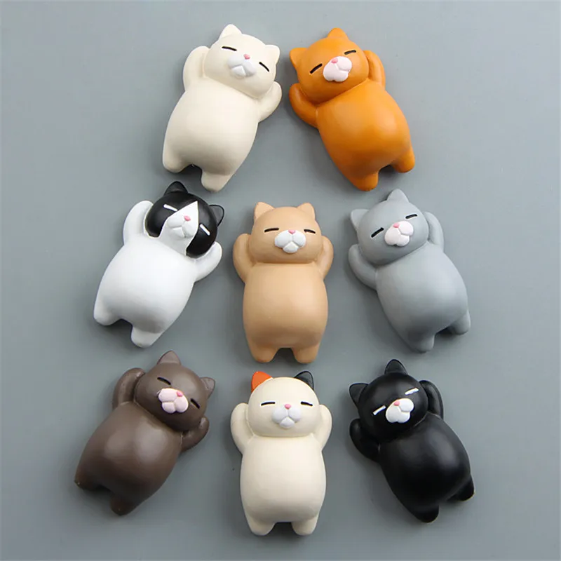 

1PC Cute Cat Fridge Magnet Three-dimensional Magnetic Buckle Refrigerator Stickers Action Home Decoration 5B