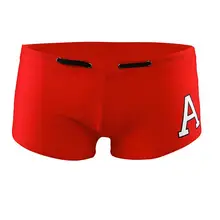 Мужские эластичные трусы-боксеры с принтом, плавки, эластичные, украшенные завязками, плавки, водные шорты