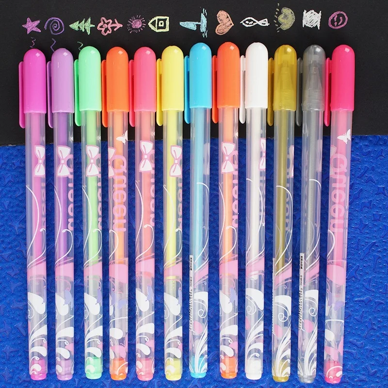 

Kawaii 12 Colors Pen Watercolor Gel Water Chalk Highlighter Painting DIY Drawing Photo Album Scrapbooking Albums Decoration Pens