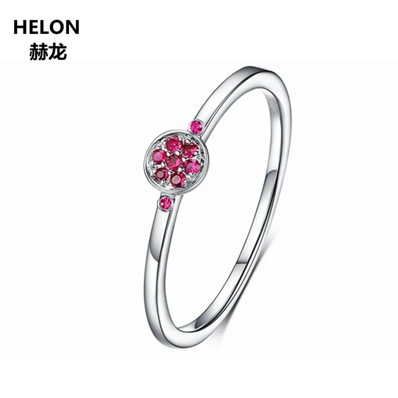 

Solid 14k White Gold Natural Ruby Engagement Ring for Women Wedding Anniversary Band Party Fine Jewelry Gift