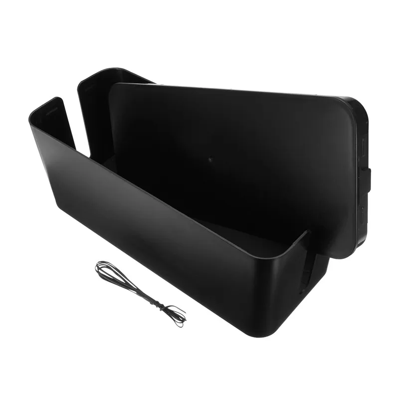 Съемный кабельный ящик для хранения 32,5x13x12,5 см, черно-белый дизайн, удобный выключатель питания, защита, безопасность, излучение тепла - Цвет: Черный