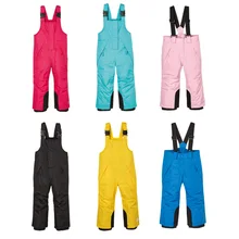 Winter Ski Pants Fleece Girls Waterproof Outdoor Snowboard Trousers Boys Children Snow Pant Warm Windproof Skiing Overalls