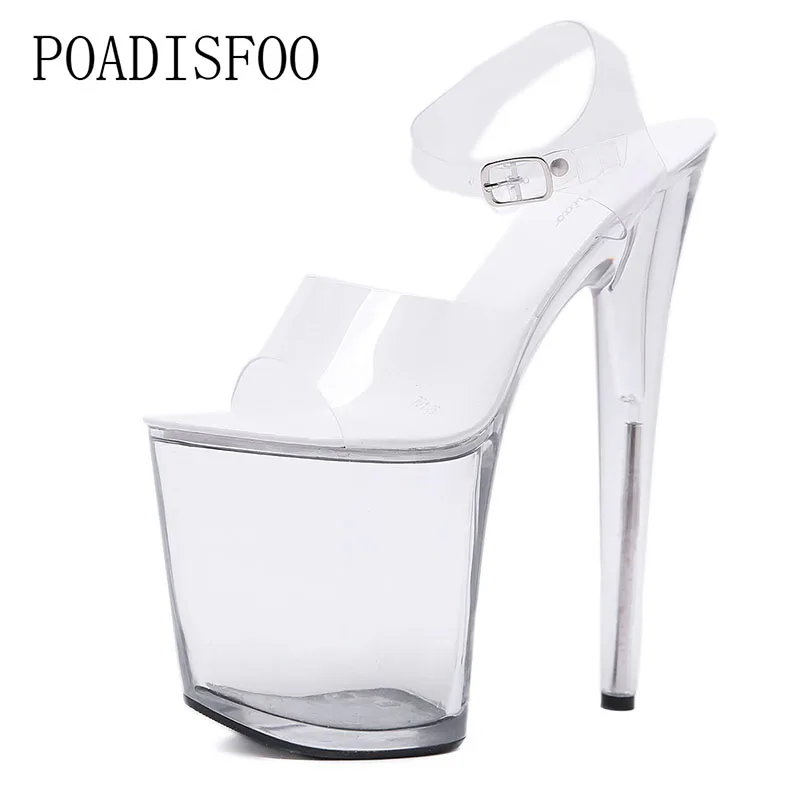 

20cm Women Crystal super high heel shoes, silver slender and cross straps sandals night clubs sexy diamond stage shoes LFD-702