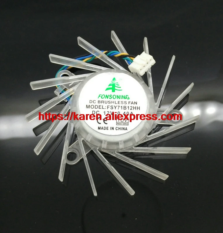 

FONSONING 7cm 7010 MBT7012XF-W20 MGT7012XF-W20 4wire FSY71B12HH For New 8800GT 9800GT 9600GT Graphics card fan