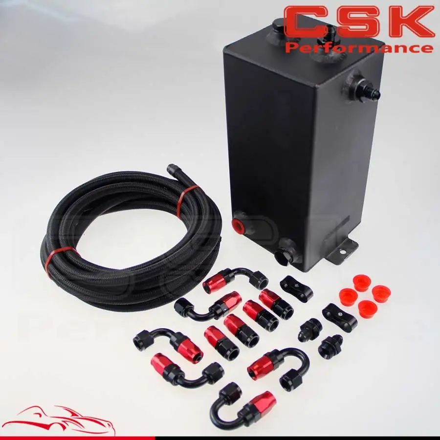 4L 4 Litre Aluminium Complete Fuel Surge Tank Swirl Pot System + oil