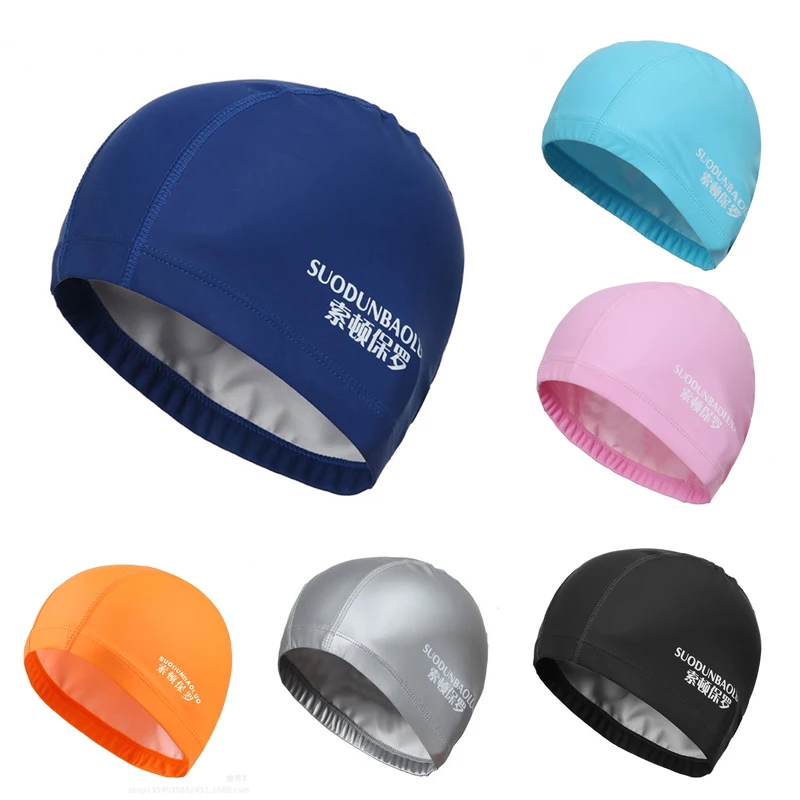 

2018 Swimming Cap Free size for Men Women Adults Elastic Waterproof PU Fabric Protect Ears Long Hair Sports Swim Pool Hat