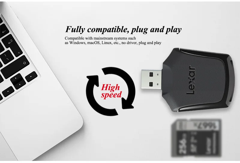 Оригинал Lexar SD UHS-II считыватель полная совместимость plug and play автомобильный считыватель TB уровень большой емкости чтения USB 3,0 считыватели
