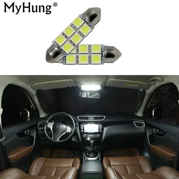 

6LED SMD5050 C5W SV8.5 Bulbs Car Interior Dome Light Wedge Light Lamp DC 12V Car Interior Light Replacement Bulbs