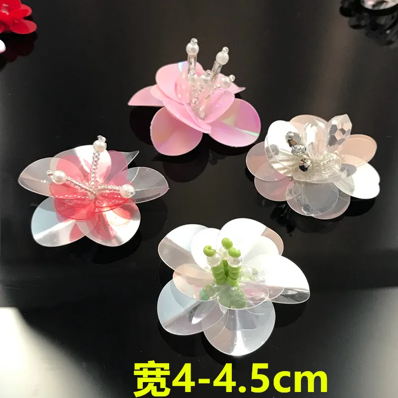 5 flower beaded patch