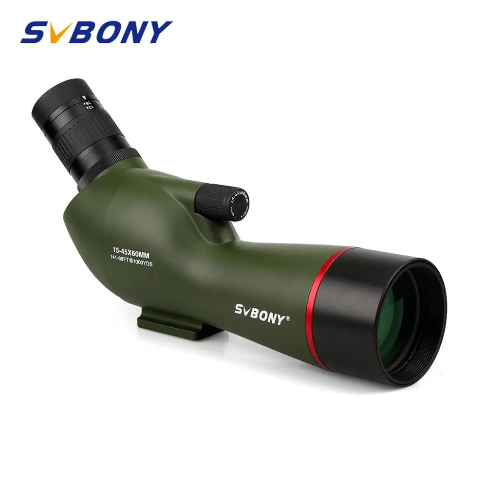 SVBONY 15-45x60 تلسكوب SV19 BAK4 بريزم النيتروجين للماء ل الرماية مشاهدة الطيور FMC الإكتشاف نطاق + الهاتف محول F9328G