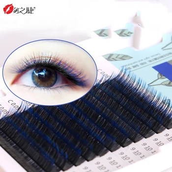 

black root purple tip color bloom eyelashes Colored Eyelash Extension Faux Mink color eyelashes colorful cilia eyelash extension