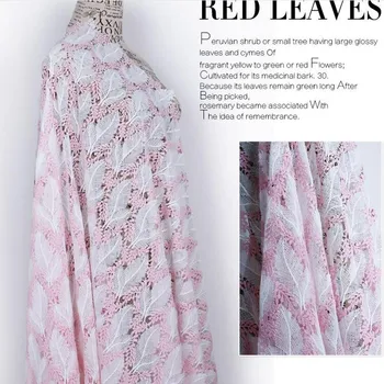 

Pink Yellow Blue lace fabric 2019 Korean allover leaves milk silk embroidered cord lace fabric New Fashion dress lace!