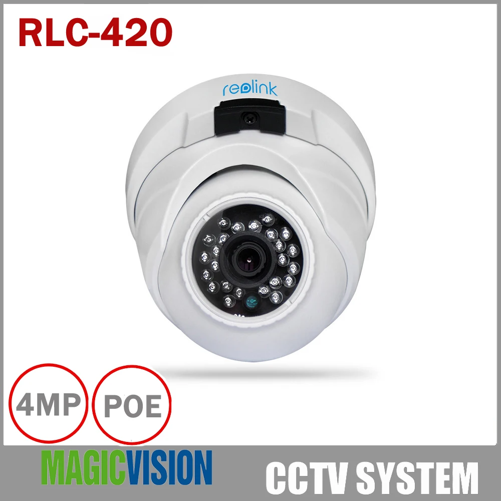 

Reolink RLC-420 4MP Security Camera POE Outdoor Dome with Night Vision 100 Feet / Easy Setup Support Smartphone and Web View