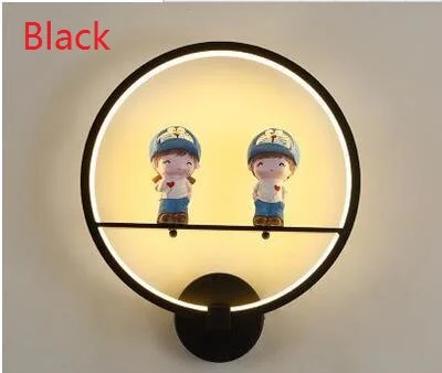 Современная креативная личность свадебная лампа для чтения настольная спальня Искусство красивый мультфильм детская комната прикроватная настенная лампа - Цвет абажура: C    black
