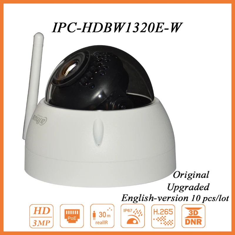 

DH-IPC-HDBW1320E-W 3MP HD CMOS Mini Dome Camera Wireless Security Network Camera for Baby Monitoring IR 30m 10pcs/lot