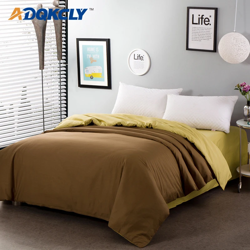 

ADQKCLY 1Pc Fashion Solid Bedding Duvet Cover 100% Cotton Home Textile Cover for Comforter Quilt 4 Sizes Bed Linen Cover 18Color