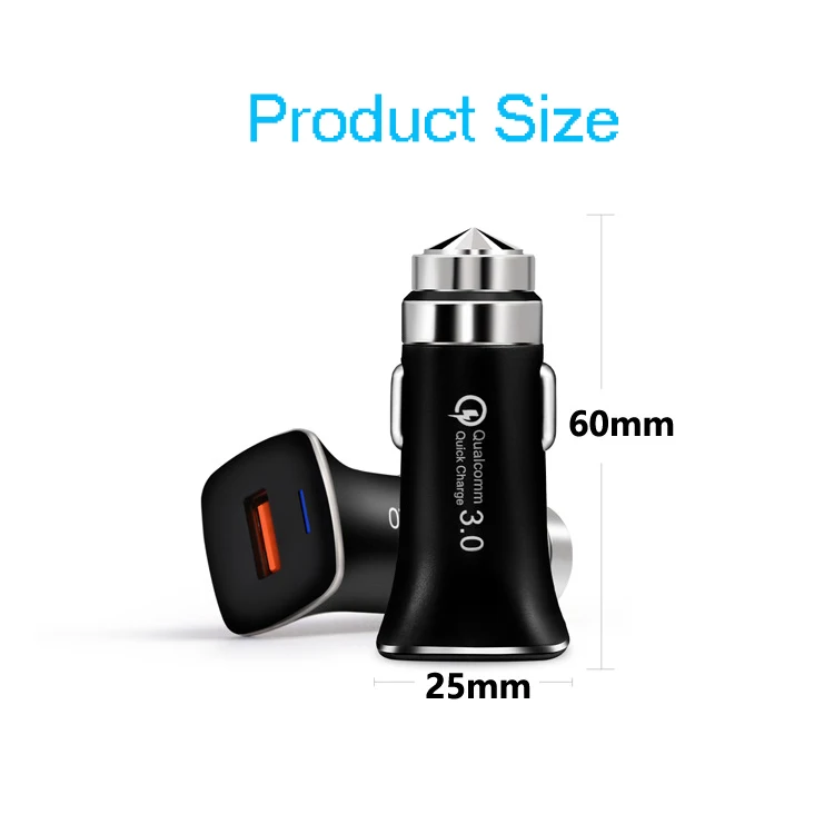 5V 3.1A QC3.0 Phone Car Fast Charger BKSS2 9V-12V Fireproof PC Micro USB Turbo 3T Car Charger For Samsung S8 Motorola V3 Huawei