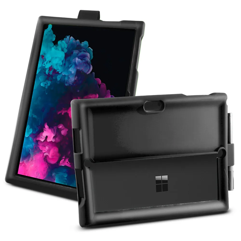 

Microsoft Surface Pro 3 4 5 6 Case Tablet Silicone Flat Shell Anti-Drop Anti-Slip Shockproof Sleeve+Pen Groove Kickstand Cover