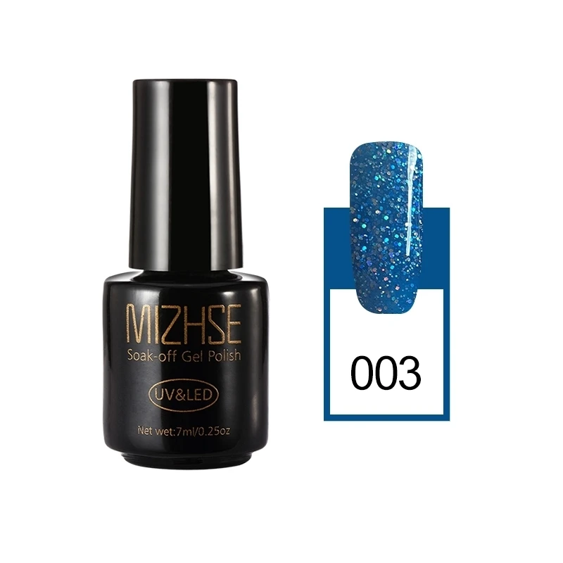 MIZHSE отмачиваемый Гель-лак для ногтей УФ-светодиодный Гель-лак чистые цвета лак для ногтей лак для покрытия грунтовка синий бриллиант цветная серия - Цвет: 003