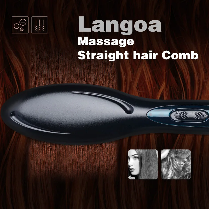 Free Shipping 2017 The new Brush Hair Straightener Comb Irons Electric Hair Straightener Brush Anti Scald