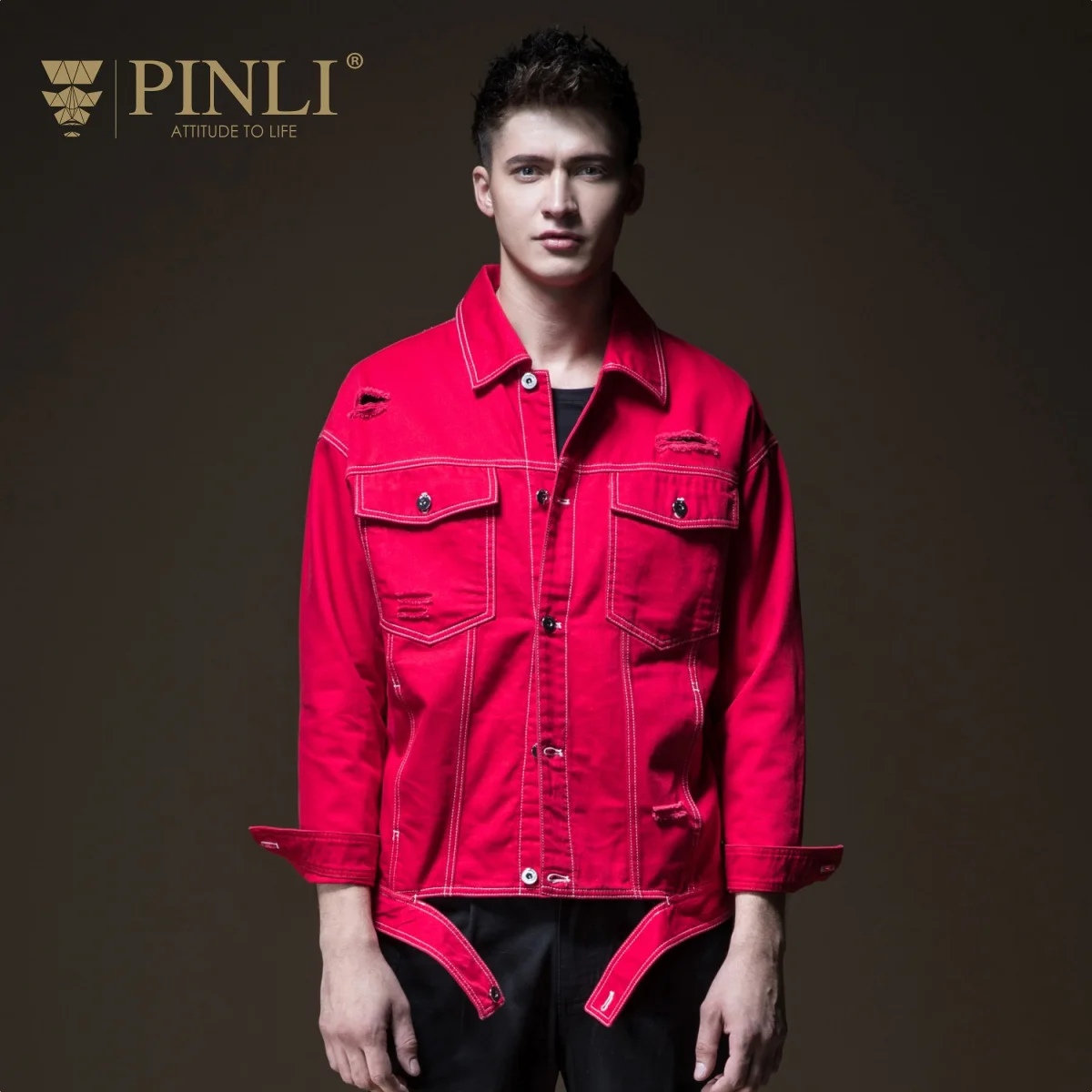 

2019 Leather Jacket Time-limited Hole Bomber Jacket Men Pinli Pin Autumn New Men's Wear Hole, Pure Collars, Cowboy B183104367