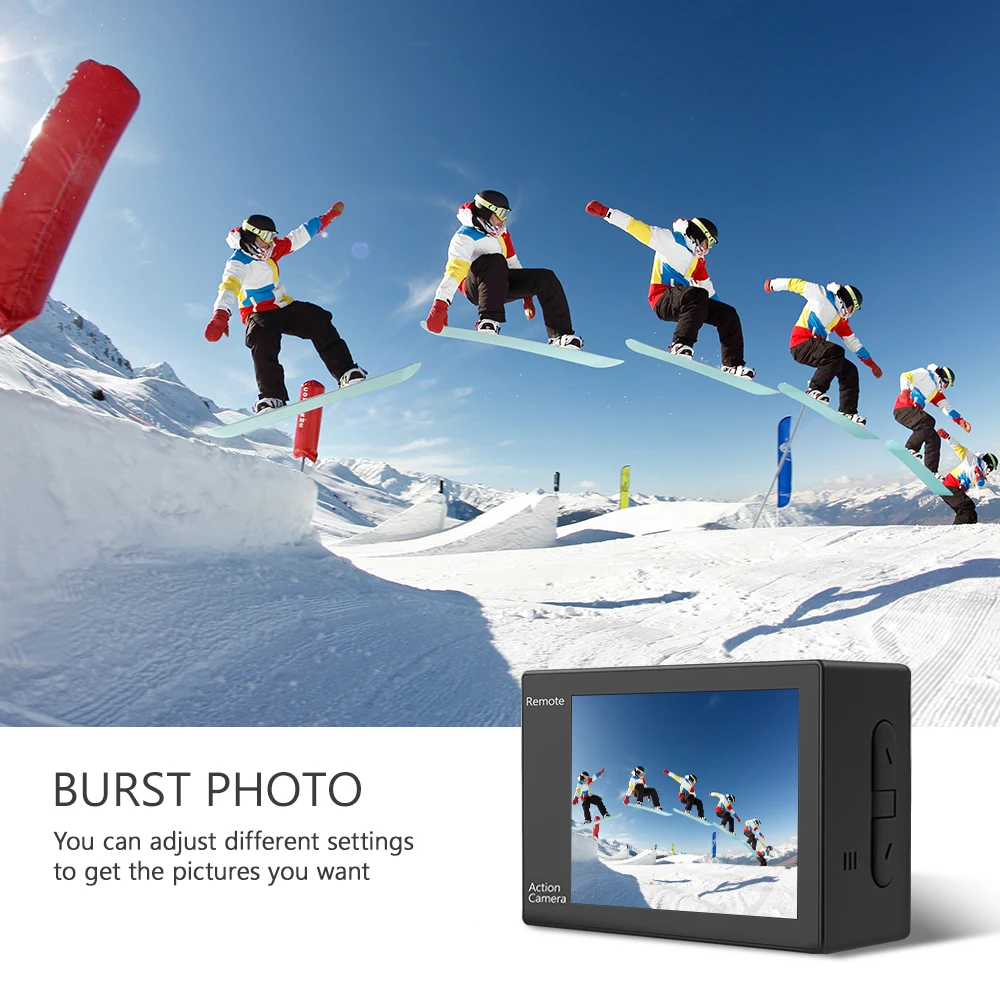  Dragon Touch 4K Action Camera 16MP Vision 3 Pro WIFI 100ft Waterproof Camera with Touch Screen 170°