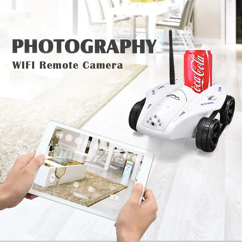 

HappyCow 777-325 FPV iSpy Rc Mini Tank with 720P RC Car WiFi Real-time Transmission Camera Support IOS Phone or Android Toys