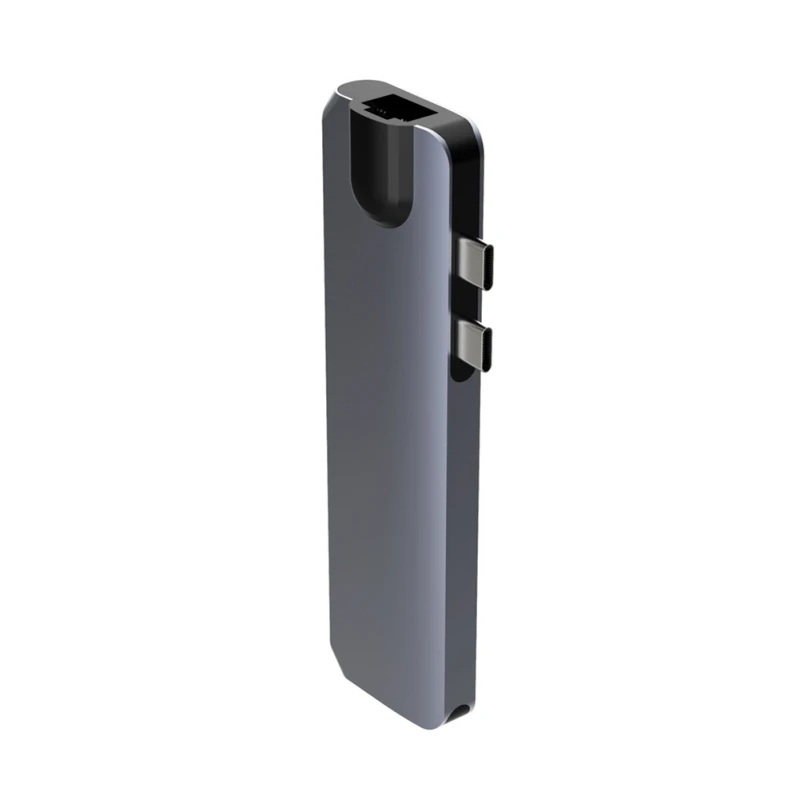 

Dual Type-C 7in1 USB 3.0 Type C HUB HDMI RJ45 Adapter for MacBook Pro OTG HUB USB Splitter 3.0 PC Computer Accessory