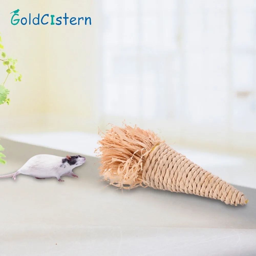 

14cm Small Pet Chew Toy Natural Grass Carrot for Rabbit Hamster Guinea Pig for Tooth Cleaning