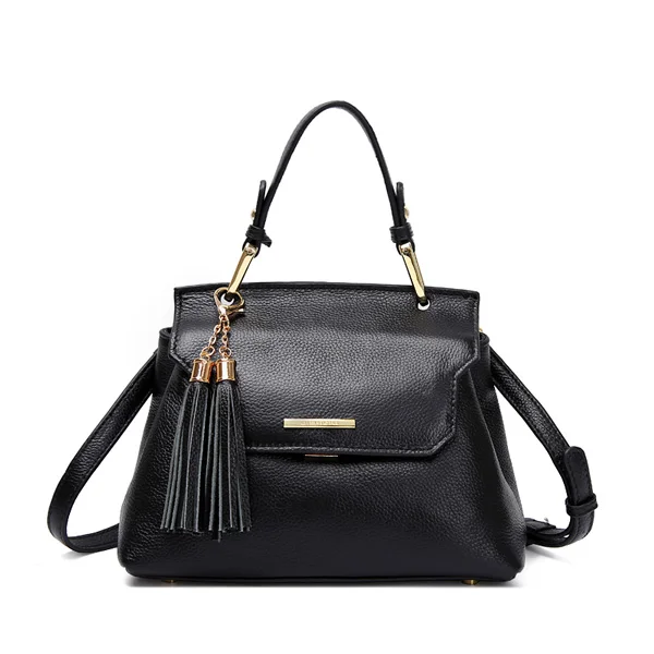 Бренд JIANXIU, роскошные сумки, женские сумки через плечо, дизайнерские сумки из натуральной кожи, сумки-мессенджеры, новинка, маленькая сумка с кисточками - Цвет: Black