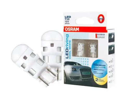 

OSRAM T10 12V1W 2000K to 6700K LED 2880SW signal light,Ledriving Red blue yellow cool white 6000K sky white 6700K,12V 1W bulb