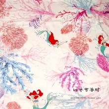 100*140 см Мультфильм русалочка принцесса ребенок хлопок ткань день рождения ребенка Diy ткань для рукоделия кошелек Стёганое одеяло