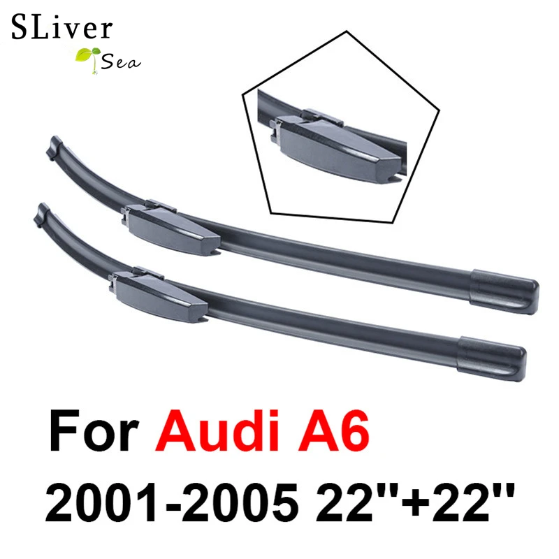 

SLIVERYSEA Wiper Blade For Audi A6 2001-2005 22''+22'' High Quality Iso9000 Natural Rubber Clean Front Windshield CPF101-2