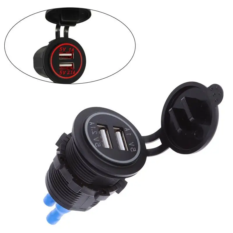 

Universal Waterproof Dual USB Ports Charger Socket with LED Light for Car Boat Motorcycle