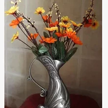 Европейский олово Цвет Ретро Павлин Форма настольные вазы ваза для украшения дома аксессуары HP001