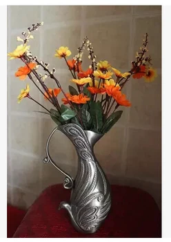 

European tin color retro peacock shape Desktop vases flower vase for home decoration accessories HP001