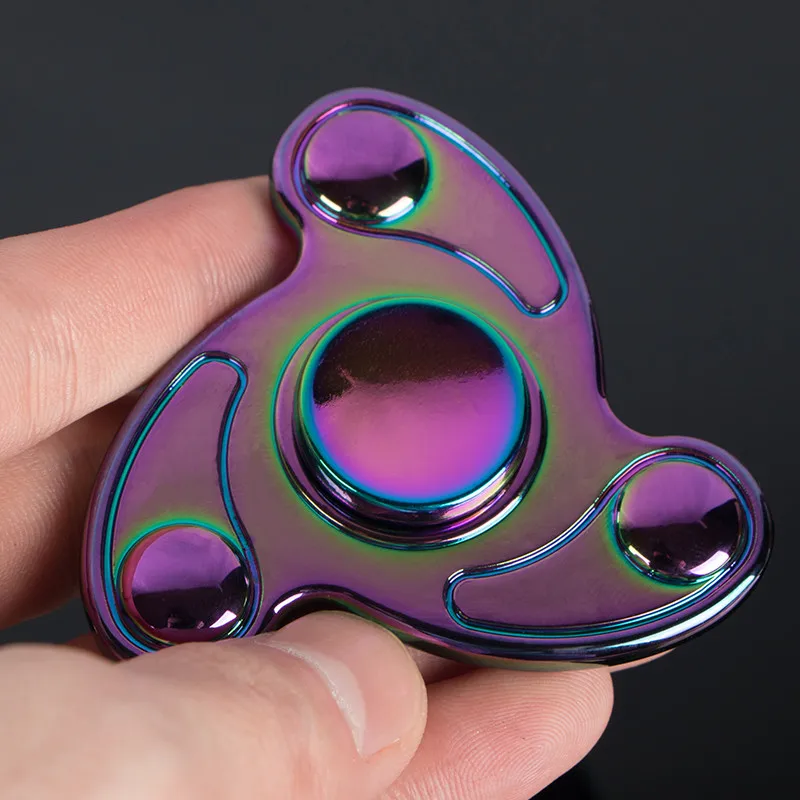 Многоцветный эллиптических Tri ручной Spinner цинковый сплав СДВГ Austim Обучение Обучающие игрушки стабильной долгое время для взрослых Детский подарок бронза