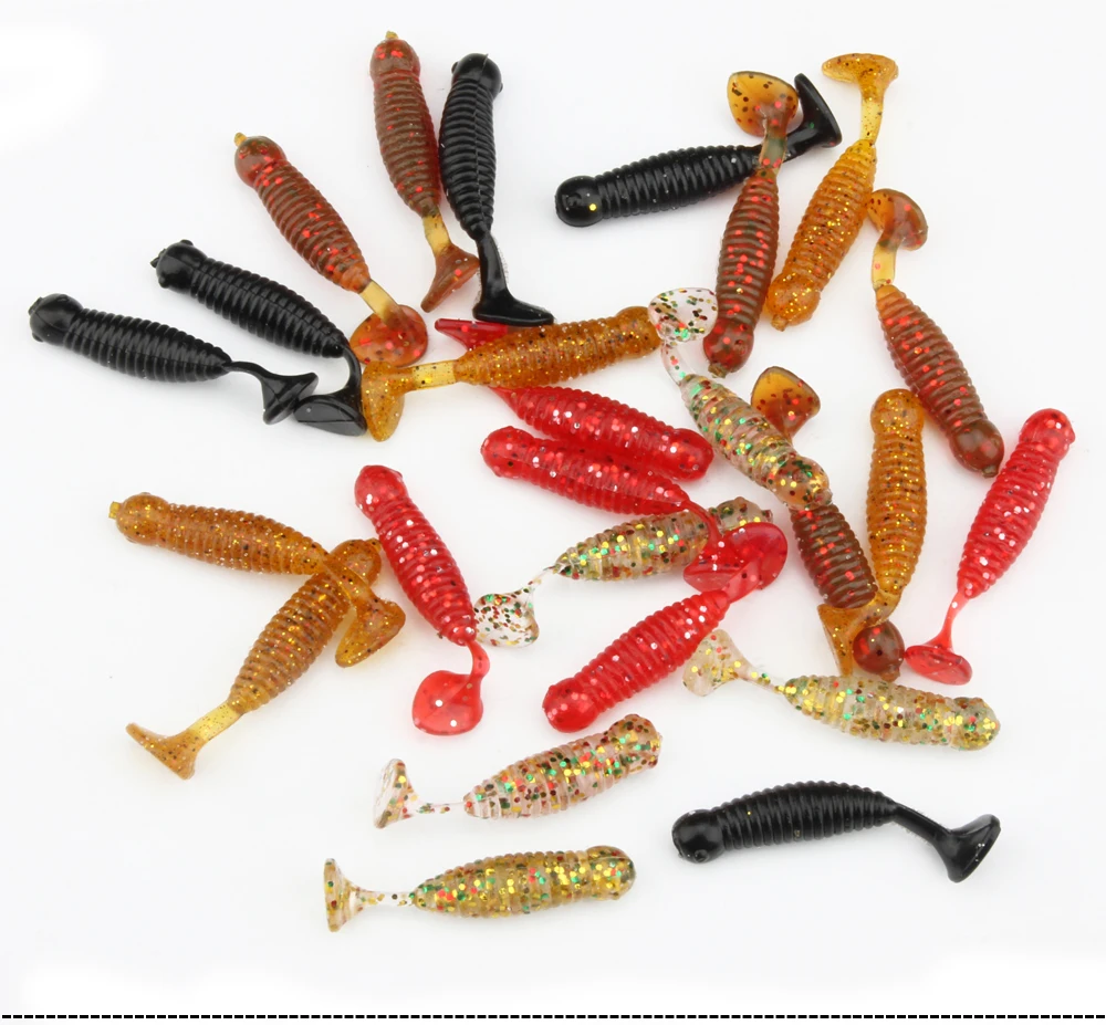 12pcsLot 5 Colors Mini Fish Soft Lure Fishing Bait 45mm 1.5g New Artificial Loach Swimbait Fishing Lures Ice Fly Fishing Tackle  (17)