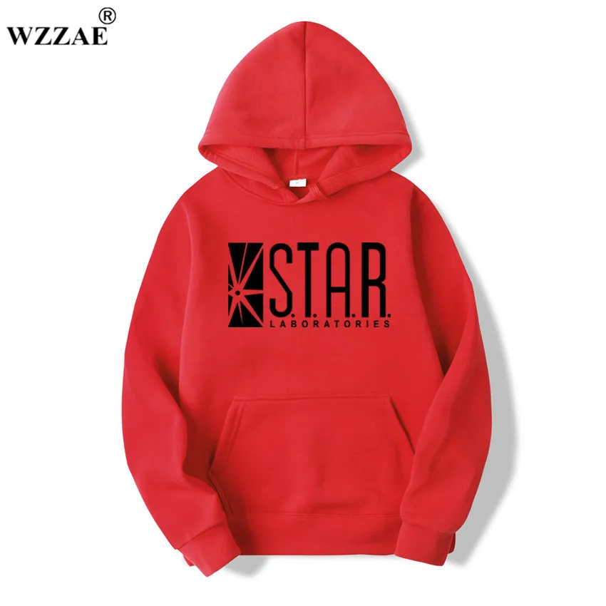 WZZAE STAR S. T. A. R. labs, черные мужские толстовки с капюшоном, Мужская толстовка, джемпер флэш Готэм Сити, комиксы, толстовка «Супермен» - Цвет: Red 2