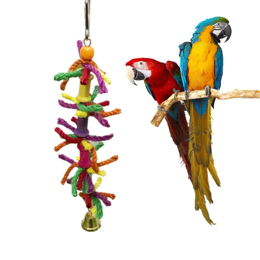 High Quality Parrot Bird Toy Cotton Rope Swing Stand Climbing Ladder Ring Bed 