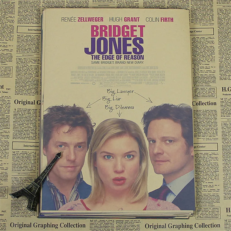 

Retro Old wall pictures Kraft Paper Poster " Bridget Jones's Diary " Bar Cafe Living Room Wall Art Crafts Sticker XCH024