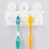 Crochets à succion Design sourire mignon 5 positions porte-brosse à dents, ensemble de salle de bains blanc dessin animé porte-brosse à dents pour la décoration de la maison ► Photo 2/4