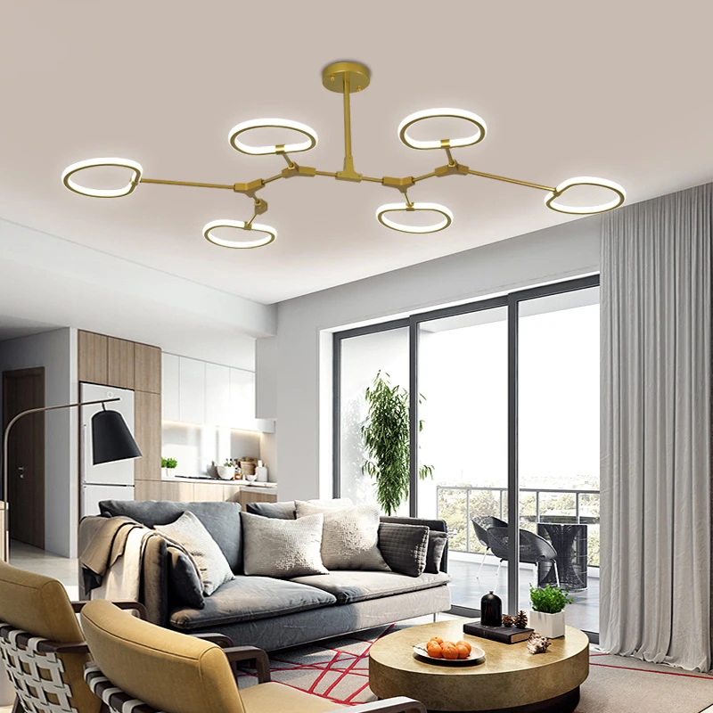 

Modern LED chandelier living room suspended lighting loft deco fixtures restaurant hanging lights Nordic bedroom pendant lamps