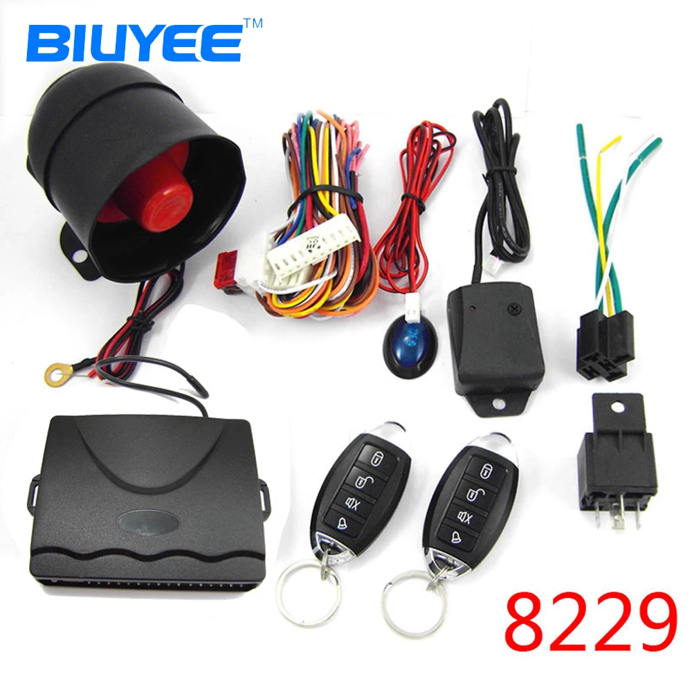 BIUYEE M802 8229 Car Alarm System Universal Anti Theft Device One Way