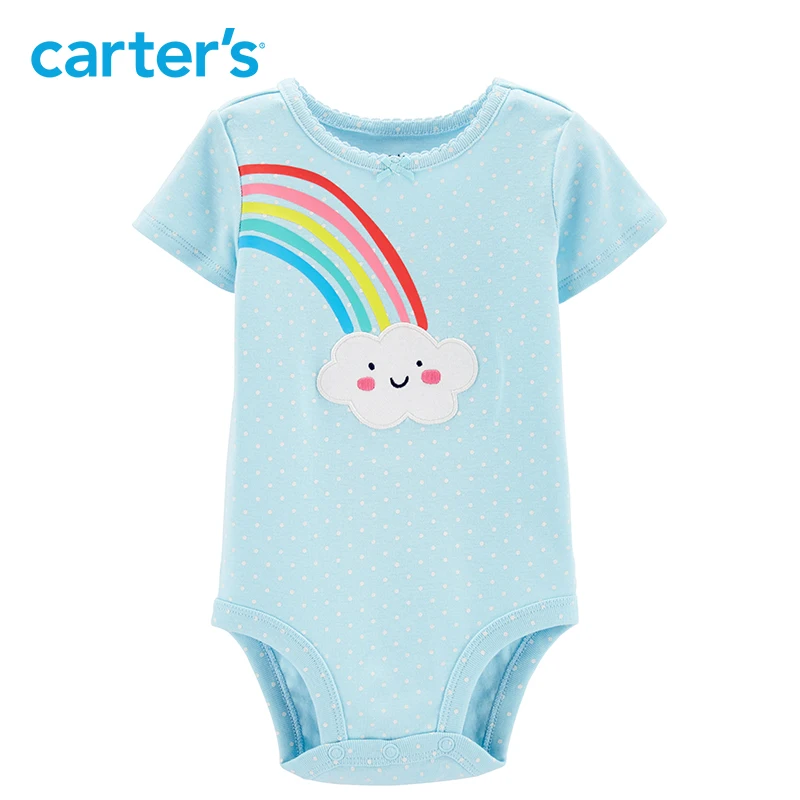 

Carters baby girl bodysuit 2019 Spring summer rainbow collectible short sleeve cotton bodysuits Newborn baby clothing 16522714