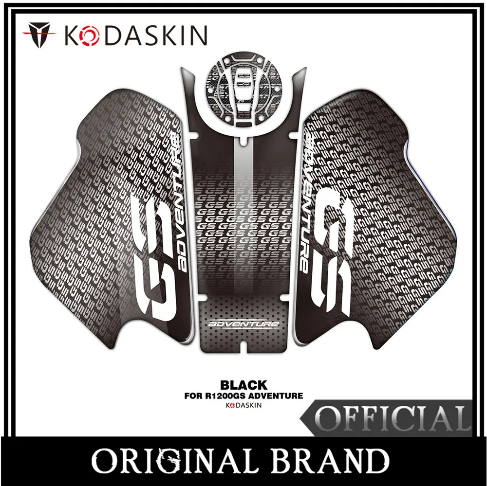 

KODASKIN 3D Printing Gas Cap Tank Traction Pad Knee Fuel Side Grip for BMW R1200GSAdventure R1200GS ADV 2018-2019 Black