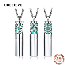 316L нержавеющая сталь кулон Круглый эфирное масло диффузор ожерелье серебряные ожерелья и подвески для женщин с фетровая Подушка бесплатно