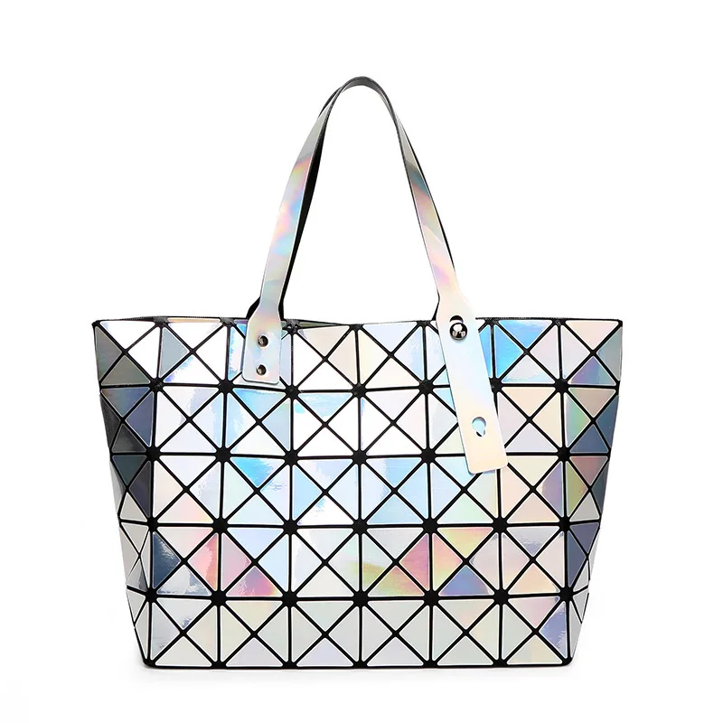

New Brand Messenger Bag Candy Colors Diamond Women Fashion Mirror Shoulder Bag Geometry Sequins Mirror Plain Folding Bags Women